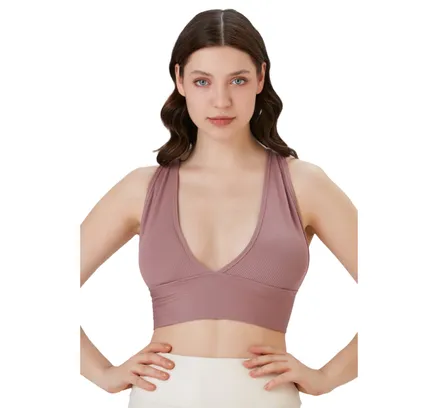 Top de Cuello Profundo Ultra Cómodo y Suave para Niñas y Mujeres, Ropa de Ejercicio Acolchada - Ropa Deportiva Ligera y Transpirable