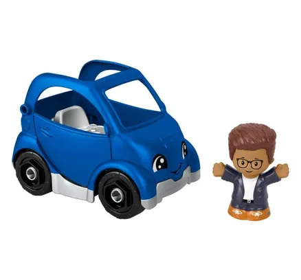 Fisher-Price Little People Blue Car Toy & Figure Set for Toddlers