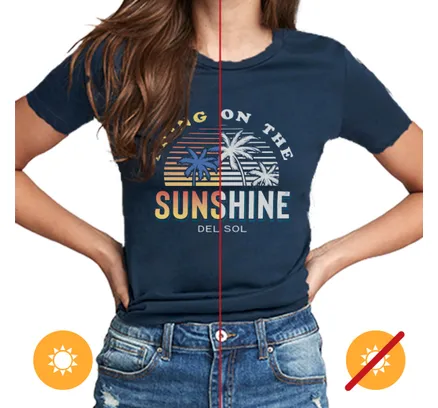 Camiseta para Mujeres Crew - Trae el Sol - Morado por DelSol para Mujeres - 1 Pc Camiseta (Pequeño)