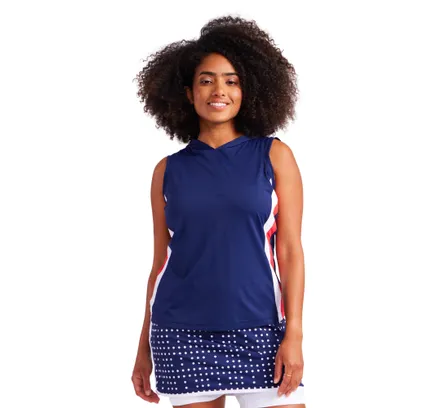 Top sin mangas de sudadera técnica para mujer - Azul marino