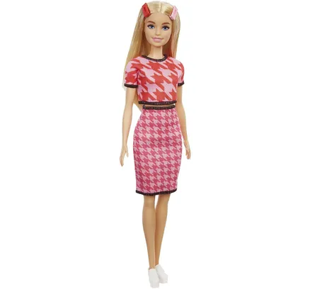 Barbie Fashionistas Muñeca con Top y Falda Rosa, Juguetes para Niños de 3 a 8 Años
