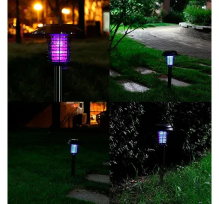Luz de Jardín LED Solar con Zapper de Insectos Integrado