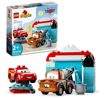 LEGO® DUPLO® Juguetes de Construcción de Lavado de Coches de Disney y Pixar® Carros Lightning McQueen y el Lavado de Coches de Mater Divertido 10996