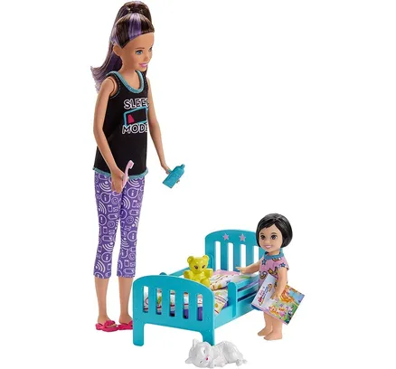 Barbie Skipper Babysitters Inc. Set de Juguetes para Dormir con Skipper y Muñeca Infantil
