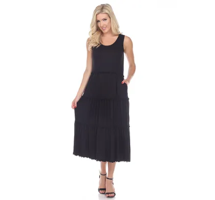 Vestido Midi de Mujer con Escote en V