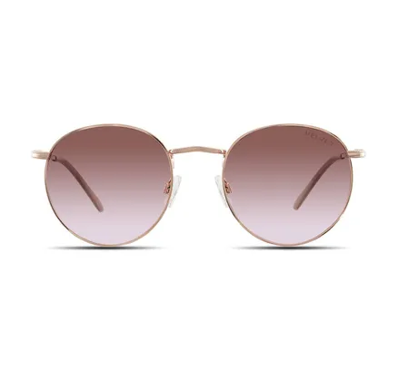 Gafas de Sol Velvet para Mujeres Redondo de Metal Estilo Yokko en Oro Rosa - 100% Protección UV - Diseñadas para Mujeres - Diseñadas en los EE. UU.