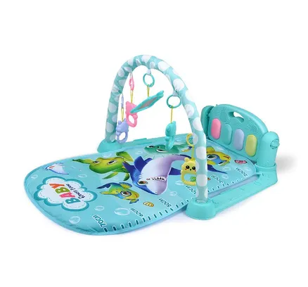 Piano de Pedal Bebé Piano de Gimnasia Alfombrilla de Arrastre para Recién Nacidos Niños y Niñas Juguetes de Educación Temprana-Verde Menta Mundo Marino