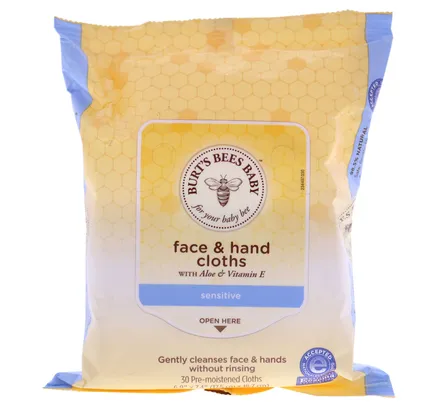 Toallitas para Cara y Manos Baby Bee de Burts Bees para Niños - 30 Unidades