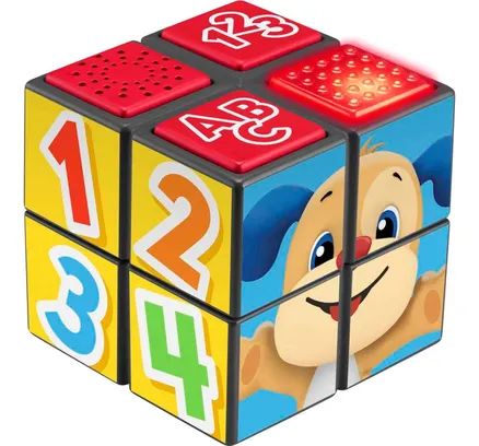 Juguete de Aprendizaje Fisher-Price Laugh & Learn Cubo de Actividades para Bebé Perro con Luces y Música