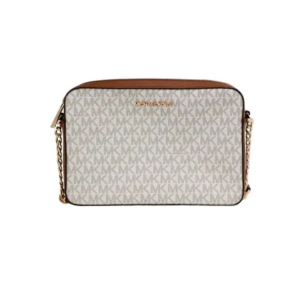 Bolso Crossbody Michael Kors Jet Set Grande East West Vainilla Cuero