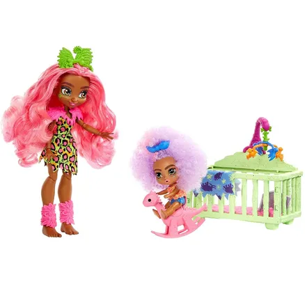 Juego de Juguetes Mattel Cave Club Salvando Bebés + Muñecas Fernessa y Furrah