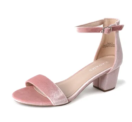 Sandalias de Tacón Daisy para Mujer - Sandalias de Tacón Bajo con Correa de Tobillo, Bombas de Punta Abierta de Tacon Bajo