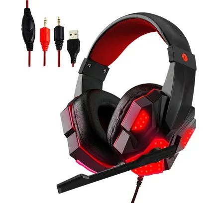 Auriculares Gaming con Cancelación de Ruido para PS4, PC, Controlador de PS5 | HDP GM1 R
