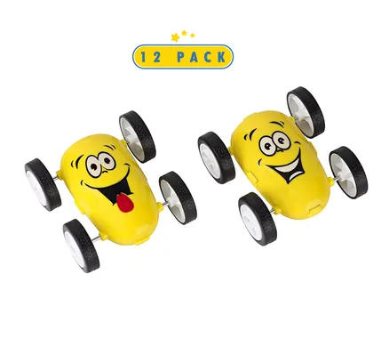 12 Paquete de Coches de Acrobacias de Fricción Emoji - Juguetes de Coches de Novelty Emoji para Niños