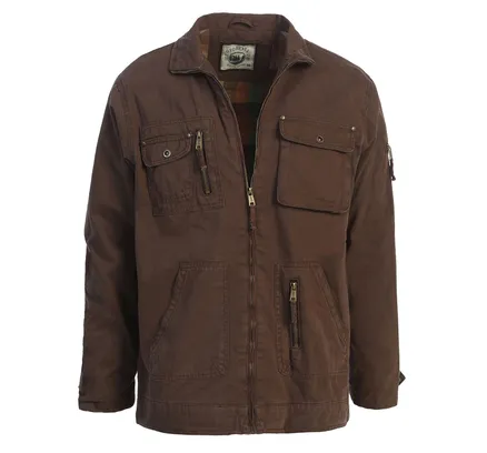 Chaqueta de Cargo de Algodón 100% para Hombres de Gioberti, Chaqueta de Exterior Casual de Tela de Algodón con Múltiples Bolsillos