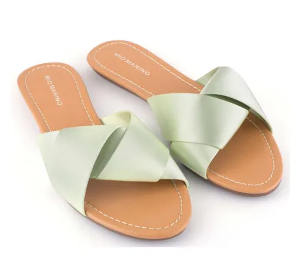Zapatos de Mujer Mio Marino Satin Knot Slipper-Verde Claro-36
