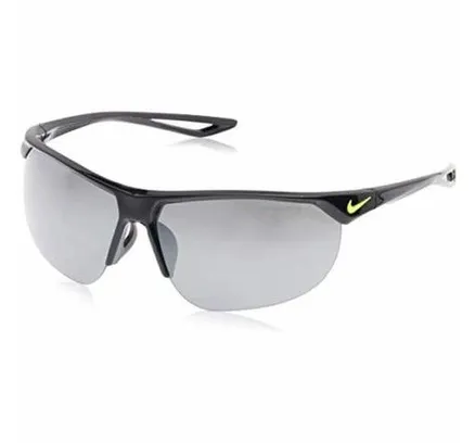 Gafas de Sol Nike para Hombre Cross Trainer EV0937 001 Negro/Volt - Gris Frío con Espejo Plateado