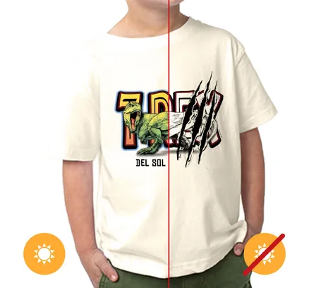 Camiseta de Manga Corta para Hombre - Rex- Beige por DelSol para Hombre - 1 Pieza (4T)