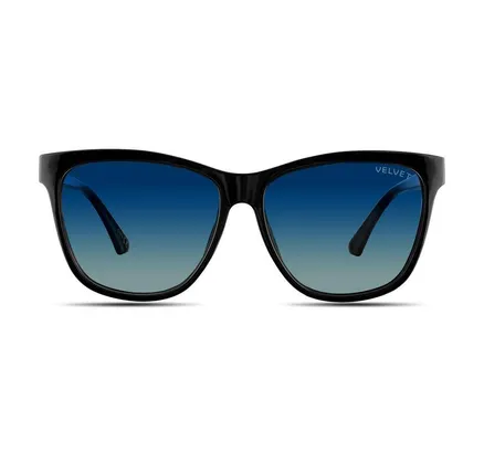 Gafas de Sol Rectángulo para Mujeres Velvet Style Peace en Negro - 100% Protección UV - Diseñadas para Mujeres - Diseñadas en los EE. UU.