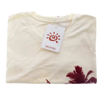 Camiseta Boyfriend para Mujer - Palmeras y Floral Sunset por Delsol para Mujer - 1 Pieza (S)