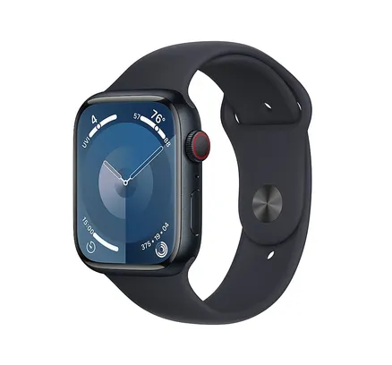 Reloj Apple Serie 9 (GPS + Celular) 45mm Caja de Aluminio Medianoche con Correa Deportiva Medianoche con Oxígeno en Sangre - S/M - Medianoche-MRMC3LL/A