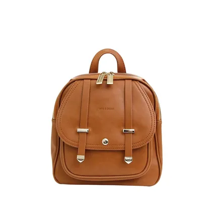 Mochila de cuero Camila para mujeres Belle & Bloom en marrón