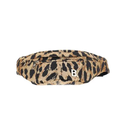 Bolso Cinturón Balenciaga de Impresión de Leopardo de Nylon
