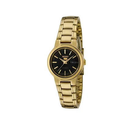 Reloj de Pulsera Seiko Mujeres 5 Automático SYME48K Tono Dorado Negro Acero Inoxidable