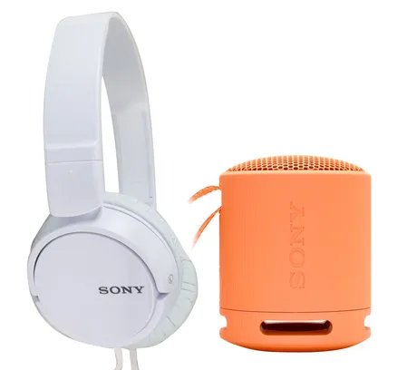 Altavoz Bluetooth Portátil Sony XB100 (Naranja) + Auriculares Sony MDR-ZX110 (Blancos)