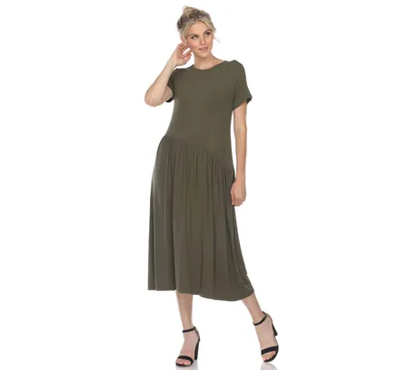 Vestido Maxi de Manga Corta para Mujer