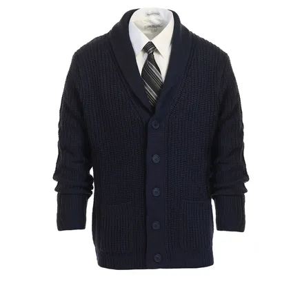 Cardigan de manga larga de punto con cuello de chal para hombre de Gioberti