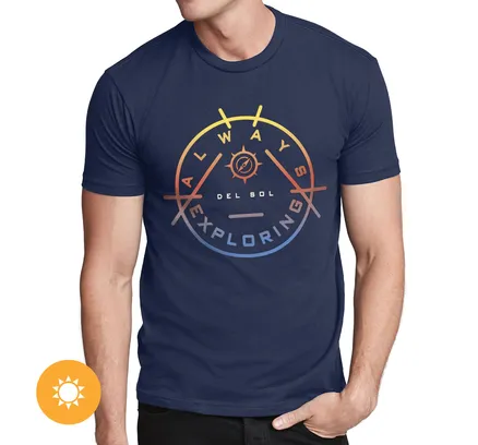 Camiseta de manga larga para hombre - Siempre explorando - Indigo por DelSol - 1 Pieza (2XL)