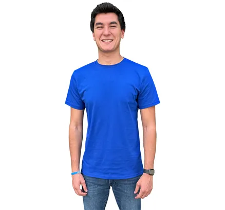 Camiseta de Manga Corta con Cuello Redondo para Hombre en Algodón Turco Cardado