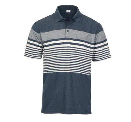 Polo de Manga Corta de Rayas Múltiples para Hombre Gioberti con Bolsillo