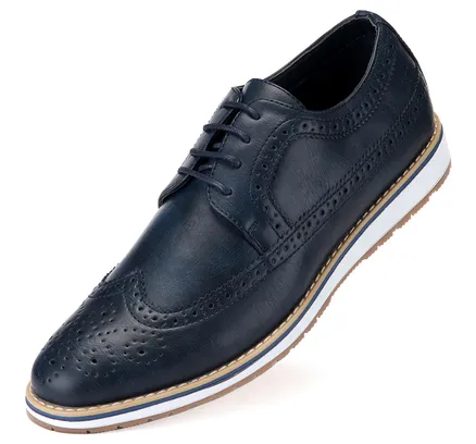 Zapatos Oxford Ornados de Punta Ancha para Hombre Mio Marino-Azul Profundo-7.5