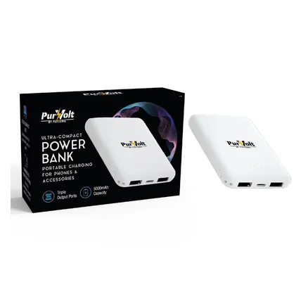 Banco de Energía Inalámbrico Pursonic Ultra Compacto Magnético – Cargador Portátil de 5000mAh con Suction Magnético y Salida Inalámbrica