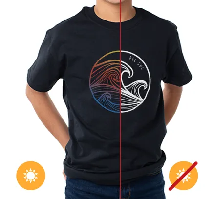 Camiseta de Manga Corta para Hombre - Waves - Negra por DelSol para Hombre - 1 Pieza