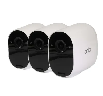Cámara Arlo Essential 3-Pack Cable-Free 1080p (VMC2320) 2-Way Audio Batería Recargable Activada por Movimiento Sin Necesidad de Hub Cámara de Seguridad Interior/Exterior