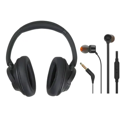 Auriculares Sony Inalámbricos Over-Ear con Cancelación de Ruido WH-CH720N + Auriculares In-Ear JBL T110