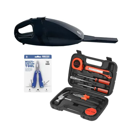 Pursonic Aspirador de Coche, Kit de Herramientas de 9 Piezas Handy Solutions & Herramienta Multifuncional 11-en-1 Pursonic - El Juego Esencial para el Hogar y el Automóvil