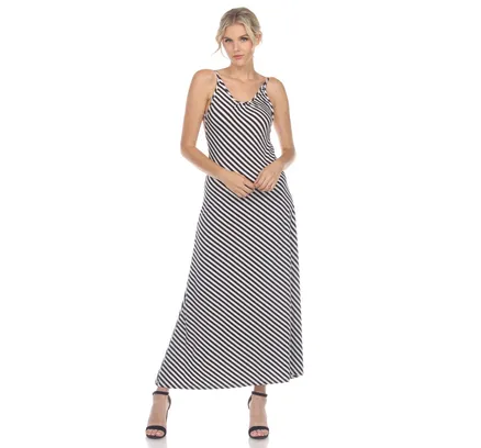Vestido Maxi Sin Mangas a Rayas para Mujer