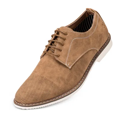 Zapatos Oxford Casual de Ante para Hombre Mio Marino-Beige Desvanecido-8.5