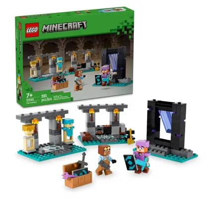 LEGO® Minecraft 21252 El Kit del Edificio Armería (203 Piezas)