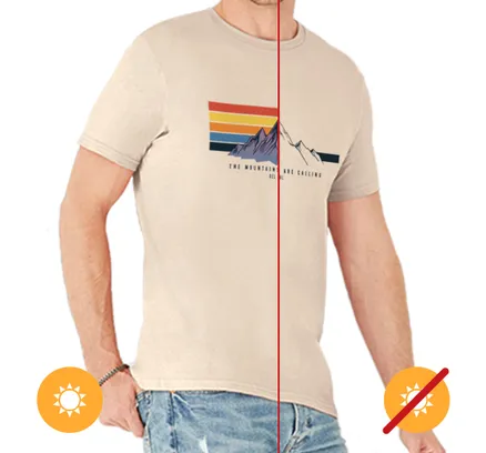 Camiseta de Manga Corta Clásica para Hombres - Mountain Calling por DelSol - 1 Pieza (Mediana)