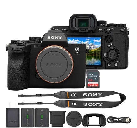 Cámara sin espejo Sony a7 IV + Batería recargable InfoLITHIUM Z-Series Sony NP-FZ100 (2280mAh) + Tarjeta de memoria de 64GB