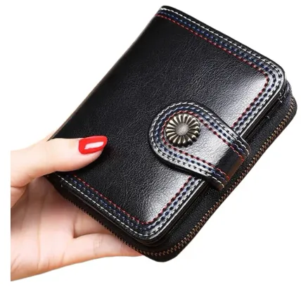 Cartera de cuero de vino para mujeres