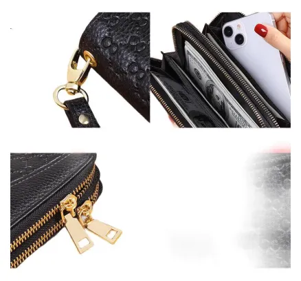 Cartera de mujer de cuero de grano superior Viney