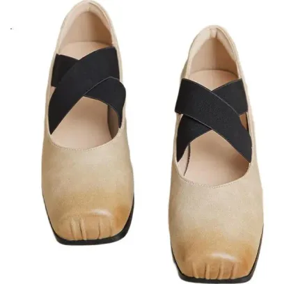 Zapatos Planos de Ballet Dafuni para Mujeres, Estilo Verano 2025 Nuevo, Zapatos Franceses de Nariz de Cerdo con Correa Cruzada Retro, Adecuados para Llevar con Vestidos, Zapatos Individuales