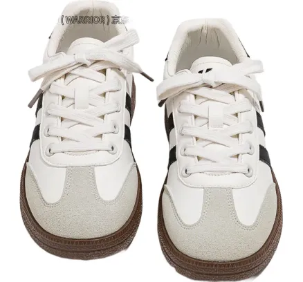 Zapatos Oficiales para Mujer Warrior 2025 Nueva Temporada de Otoño y Invierno Zapatos de Tabla para Mujer Zapatos Casuales Simples para Mujer Blanco Gris Negro Tamaño 35