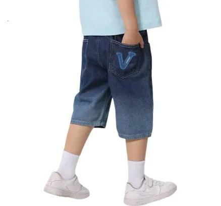 Jeanswest Niños Shorts de Denim, Verano 2026, Pantalones de Rodilla para Niños, Cortos de Deporte a la Moda para Niños Mayores, Pantalones de Verano para Niños